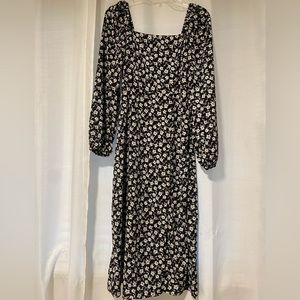 Shein floral long sleeve midi dress